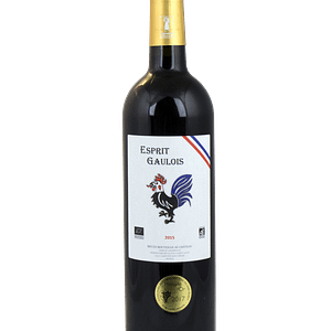 Imagem da garrafa L'ESPRIT GAULOIS : "Garrafa de L'ESPRIT GAULOIS, um vinho distinto e premiado, que representa a elegância e a riqueza do terroir do Sudoeste".