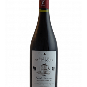 Immagine della bottiglia LA TOUR: "Bottiglia di LA TOUR, un raffinato vino rosso proveniente da un vigneto biologico, che incarna la perfetta fusione dei migliori vitigni del Sud-Ovest".