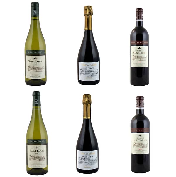 coleção exclusiva de 6 garrafas de vinhos Château Saint Louis