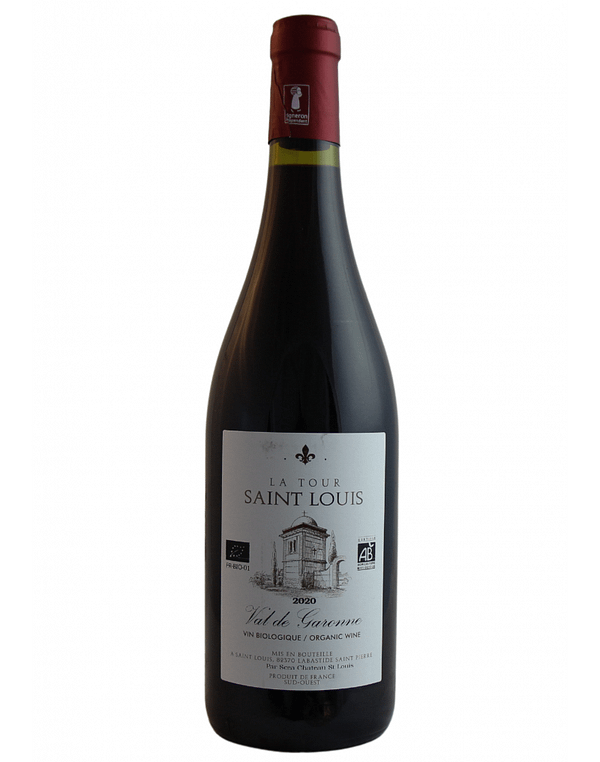 Bild der Flasche LA TOUR: "Flasche mit LA TOUR, einem raffinierten Rotwein aus'einem biologischen Weinberg, der die perfekte Verschmelzung der besten Rebsorten des Südwestens verkörpert."